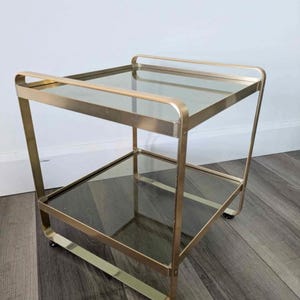 Space Age style side table by AV Handwerk – 1970s – Chrome & Smoked Glass