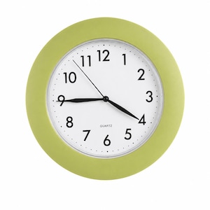 Reloj de pared vintage verde lima | Reloj de pared minimalista de cuarzo | Decoración posmoderna de los 90 | Reloj de plástico translúcido | Reloj de pared de cocina retro