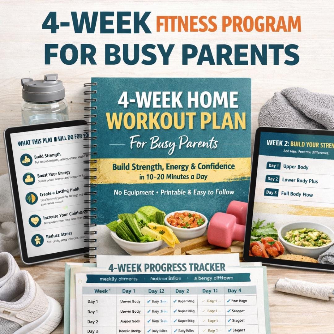 4-week Home Workout Plan for Busy Parents | Beginner Bodyweight Fitness ...