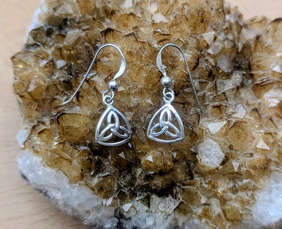 Celtic Silver Dangle Earrings - image 1