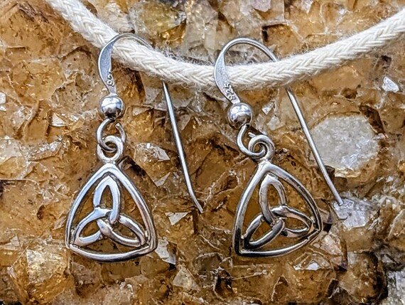 Celtic Silver Dangle Earrings - image 4