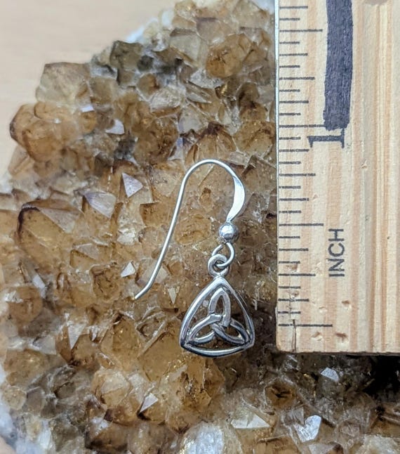 Celtic Silver Dangle Earrings - image 5
