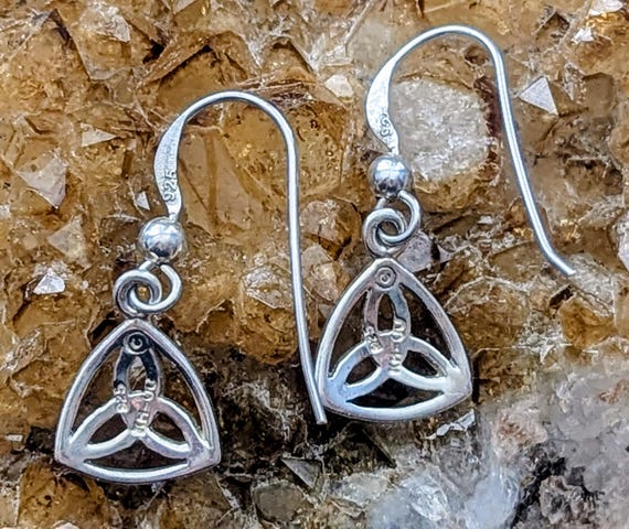 Celtic Silver Dangle Earrings - image 2