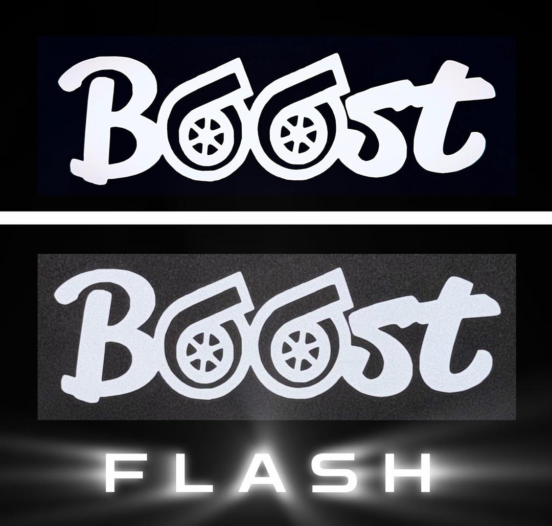 BOOST TWIN TURBO Reflective/holographic Vinyl Car Sticker Rear Window ...