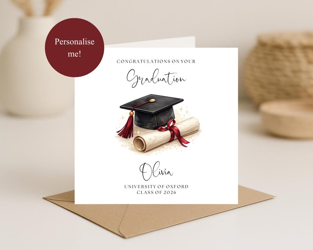 Personalised Graduation Card | Custom Name Card | University Graduation ...