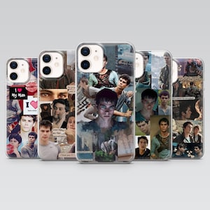 May include: A collection of five clear phone cases, each featuring a collage of images. The collages include portraits of a young man, text, and other graphics. The cases are designed to fit various phone models.