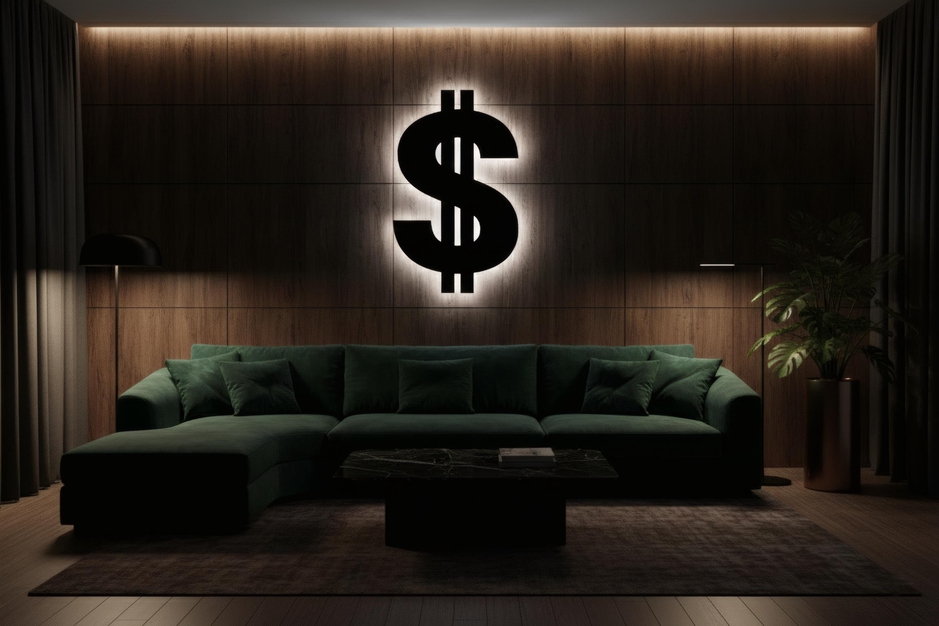 Cash Led Handmade Wooden Led Dollar Sign, RGB Neon Light, Money Hustler Decor ...