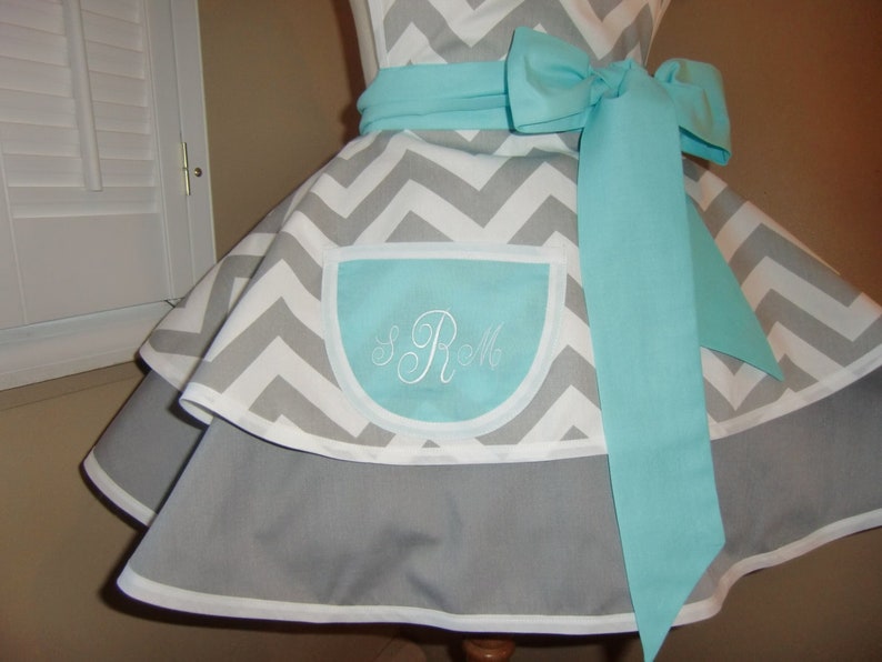 MamaMadison Custom Apron Options...Add A Lace Trimmed Monogrammed Pocket To Any Apron Purchase...APRON IS ADDITIONAL image 4