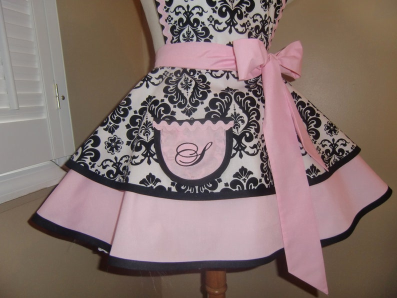 MamaMadison Custom Apron Options...Add A Lace Trimmed Monogrammed Pocket To Any Apron Purchase...APRON IS ADDITIONAL image 5