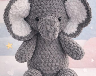 Elephant Crochet Pattern: Handmade Plush Toy for Kids, Babies