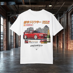 Champagne On Ice 90s JDM Car T Shirt | Tokyo Turbo Japanese Streetwear | Retro Tuner Car Enthusiast | AMF Studio Uncharted