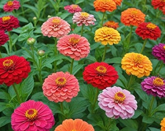1000 graines de zinnia nain, mélange de fleurs de jardin annuelles colorées Pumila