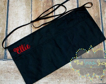 Embroidered Three Pocket Waitress Apron