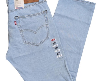 Levis 501 Original Herren Light Wash Jeans mit geradem Bein - Bequeme Baumwoll-Denim-Hose