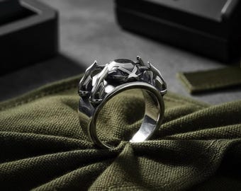 Anime Monster Metagross, Gengar Creature Inspired Couple Rings – Jewelry Set, Adjustable Matching Rings, Kawaii Cartoon Gift for Couples