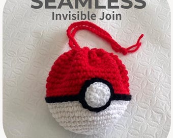 Patrón PDF/Bolso Poké Mini de ganchillo - técnica de unión invisible
