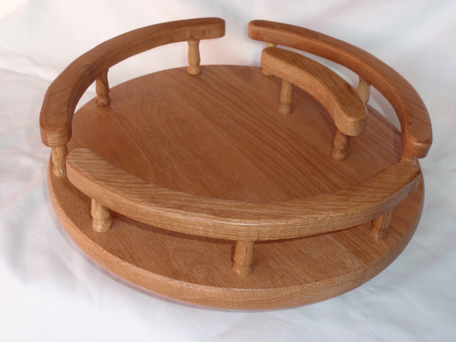 Oak Lazy Susan with Napkin Holder 14diameter Etsy