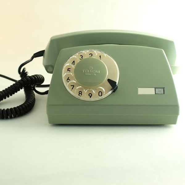 Vintage green rotary telephone