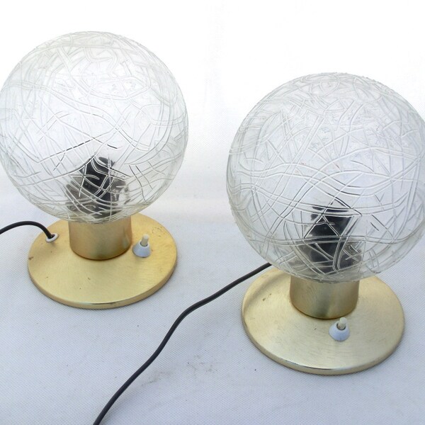 Mid century pair of bedside lamps from 70s