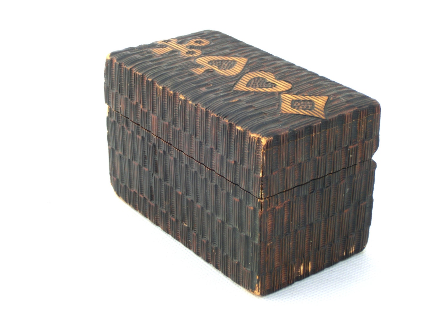 Vintage Decks Box Wooden Box 70s Treasury Box Jewelry Box Etsy