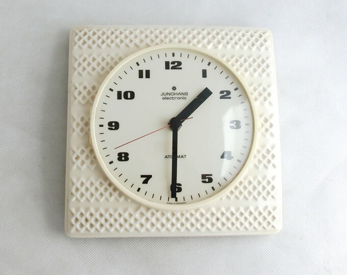 Vintage Ceramic Clock Wall Clock Ceramic White Clock Etsy