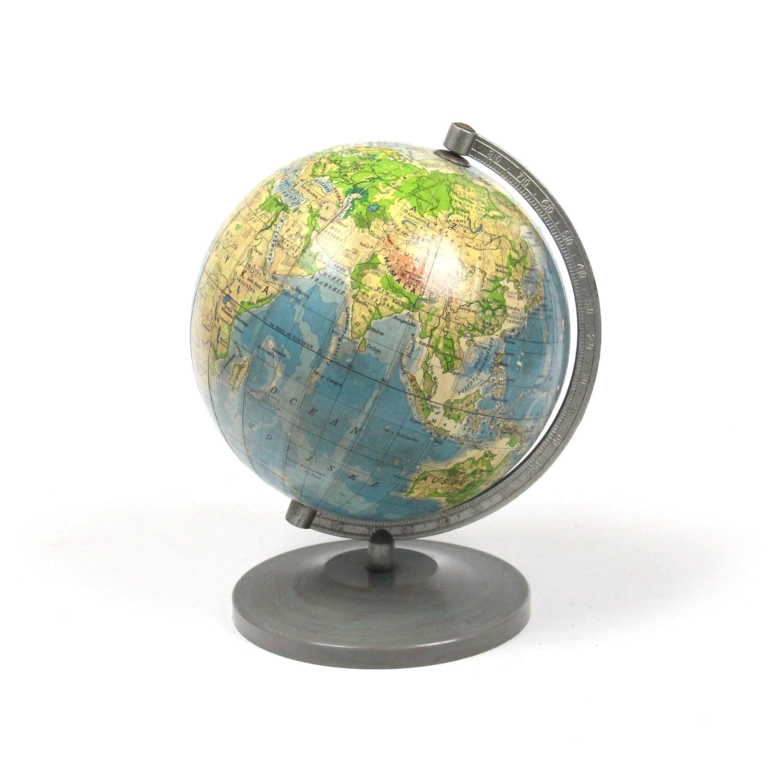 Vintage World Globe 70s, Old School World globe, 6 inches diameter, Back to school, Collectibles earth globe decor, Vintage Office Decor