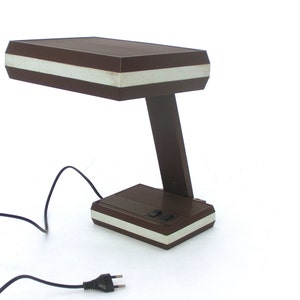 Vintage Brown Lamp, 70s Office Plastic Lamp, Unique Interior Decor Element, Modern Design Desk lamp