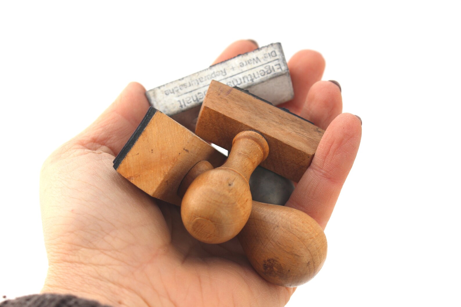 Vintage Office Rubber 3 Stamps Wooden Set of Stampsgerman Etsy