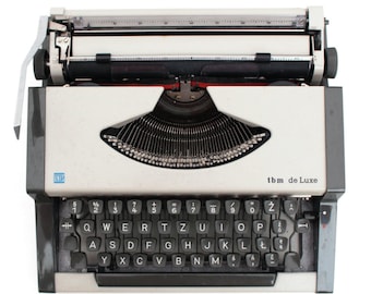 UNIS TBM De Luxe Vintage Manual Typewriter 70s - Light Grey
