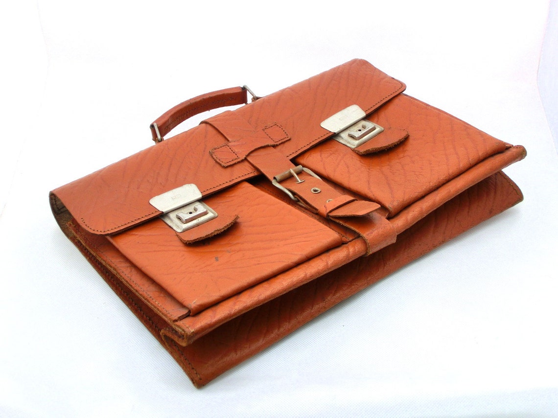 Leather Briefcase, Brown Messenger Bag, Vintage School Bag, Strong