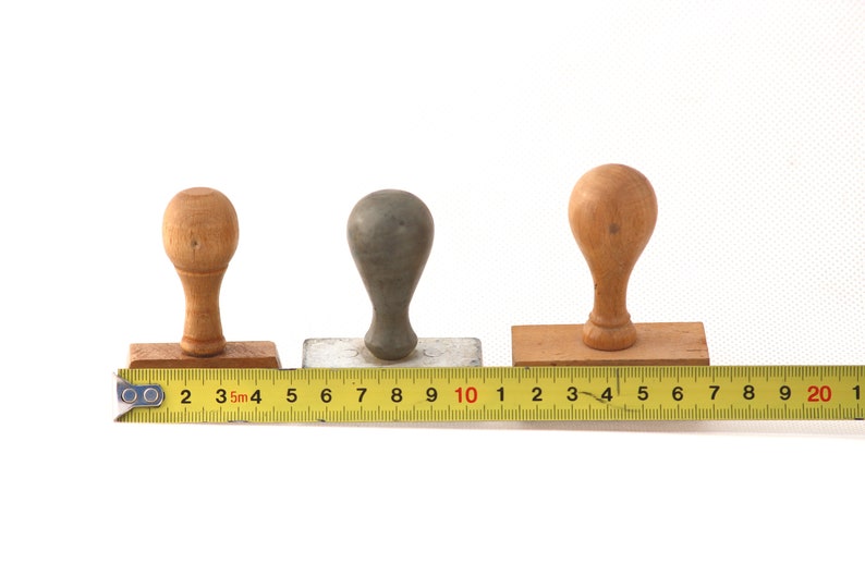 Vintage Office Rubber 3 Stamps Wooden Set of Stampsgerman Etsy