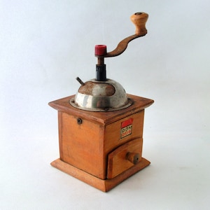 Vintage wooden coffee mill / grinder 60s image 1