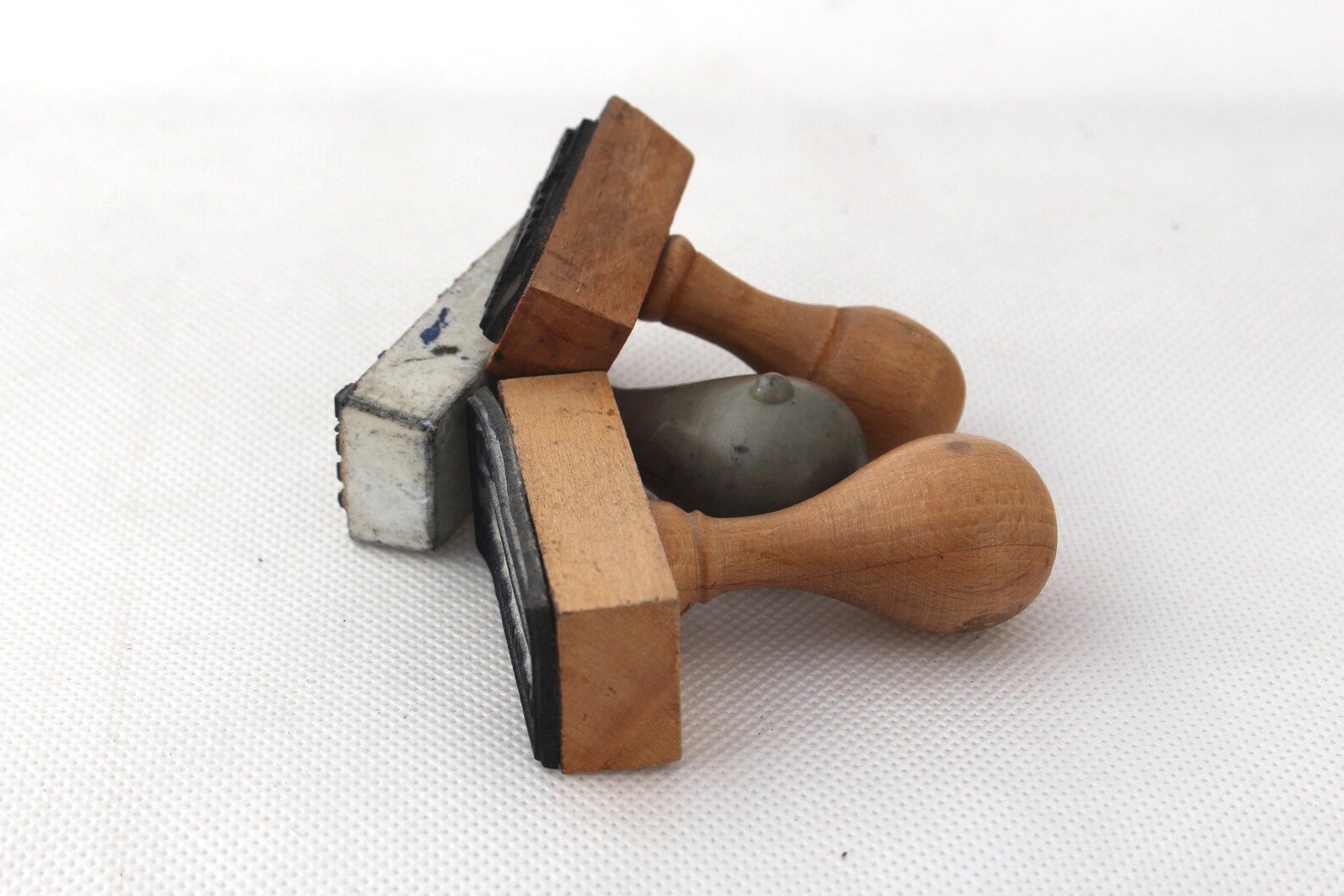 Vintage Office Rubber 3 Stamps Wooden Set of Stampsgerman Etsy