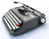 Vintage Typewriter, Working Typewriter, Grey / Graphite Typewriter, Manual Typewrite, Brother 440T, keyboard QWERTZ, Travel Typewriter