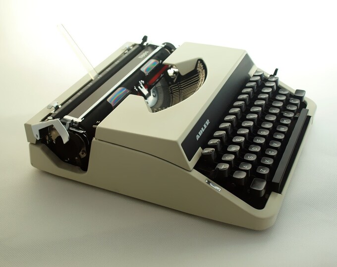 Vintage Typewriter, Black and White Typewriter ADLER, Traweller Olympia
