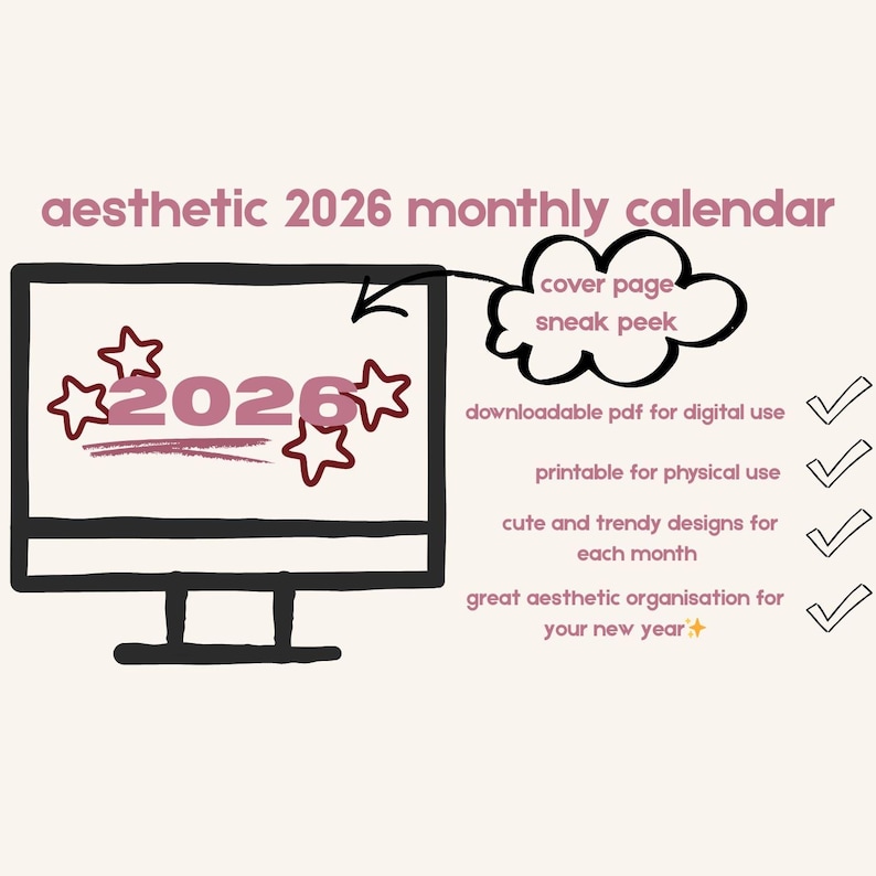 2026 Scrapbook Calendar, Colorful Monthly Planner (digital Download PDF ...