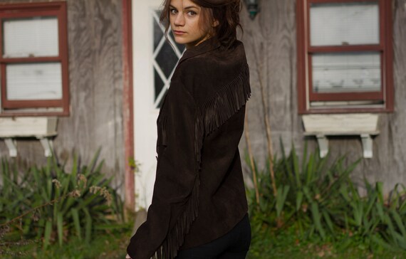 Jones New York Country Brown Suede Unisex Fringe J
