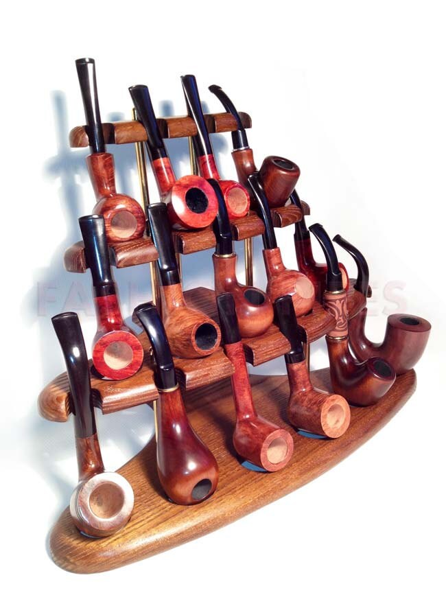 New Wooden Pipes StandShowcase Rack Holder for 15 Tobacco Etsy