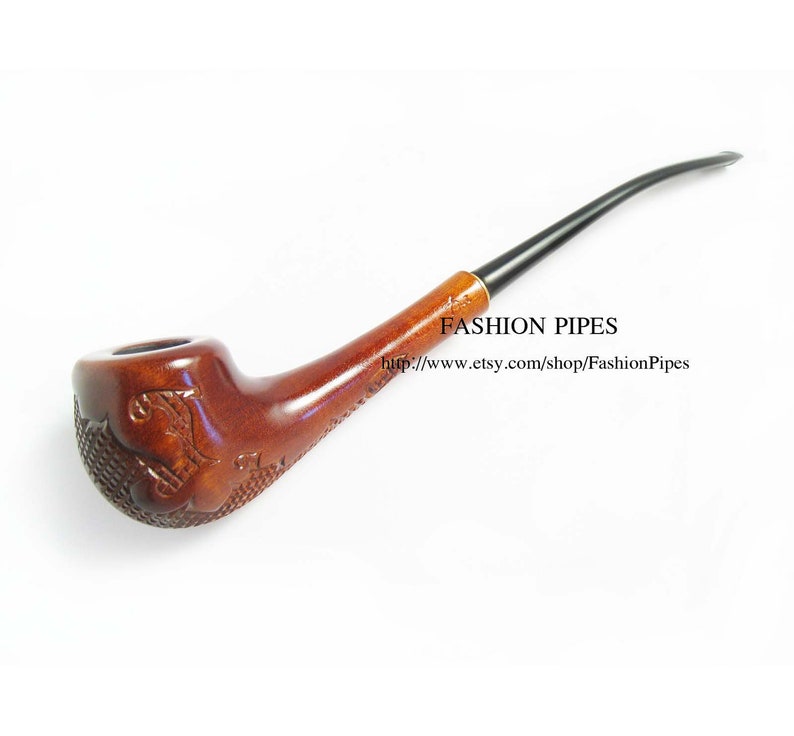 Lady Wooden Tobacco Pipe Engraved versailles. Long Etsy