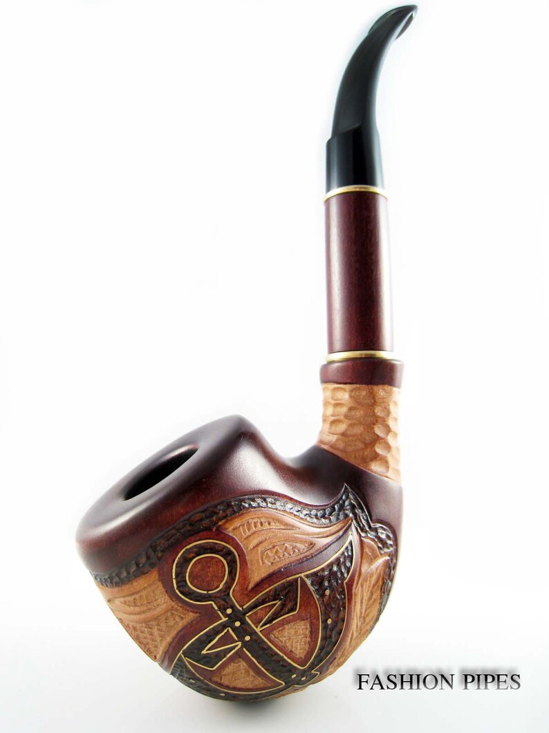 Marine Style Tobacco Smoking Pipe ANCHOR Inlaid Etsy