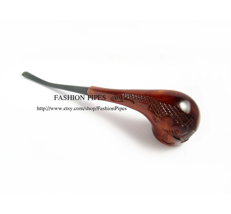 Lady Wooden Tobacco Pipe Engraved versailles. Long Etsy