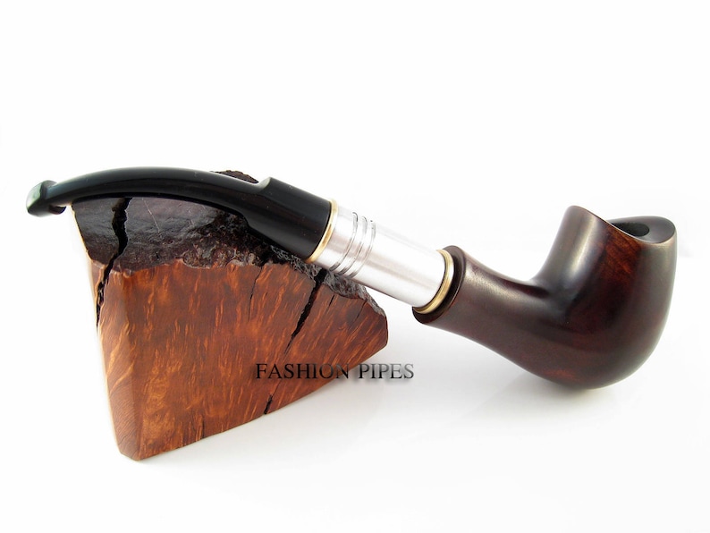Collection Wooden Smoking Pipe-Tobacco pipepipes Handcrafted Exclusive Design Wooden Pipe Wood pipe SADDLE METAL /& Pouch Gift