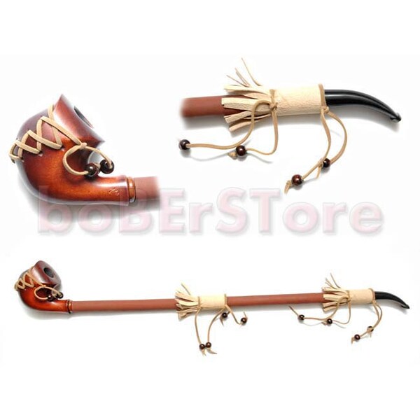 Exclusive Style Wooden pipe Extremly Long 25''  Tobacco Pipe Smoking Pipe Engraved FANTASY STYLE. HANDCARVED , Limited Edition