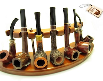 Nieuwe tabakspijpenhouder/standaard voor 5/7 pijpen, geschikt voor het opbergen van pijpen in een etui of als houten pijpenrek.