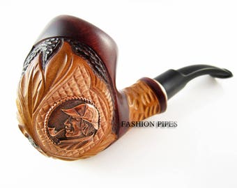 Tobacco Wooden pipe metal "Sherlock Holmes" Tobacco Pipes of Pear-Root  Wooden pipe, Smoking Pipe Designed For Pipe Smokers