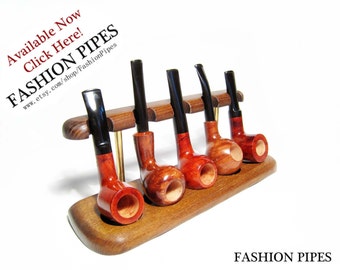 Tobacco Pipe Rack fits 5 Pipes Stand Hold Case Display/Wood Pipe Rack NEW....Best Pipes Showcase....