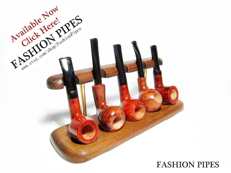 Tobacco Pipe Rack Fits 5 Pipes Stand Hold Case Display/wood Etsy
