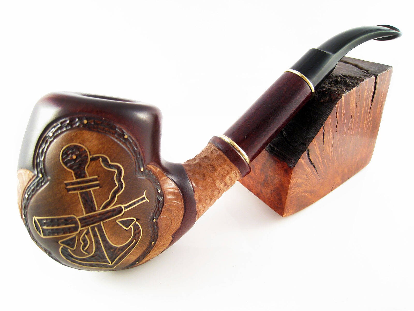 Marine Tobacco Pipe ANCHOR Smoking Pipe Inlaid Etsy