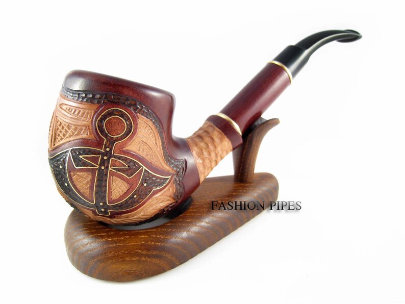 Marine Style Tobacco Smoking Pipe ANCHOR Inlaid Etsy