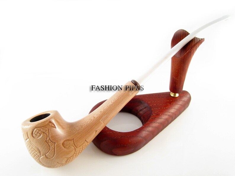 Lady Wooden Tobacco Pipe Engraved versailles. Long Etsy